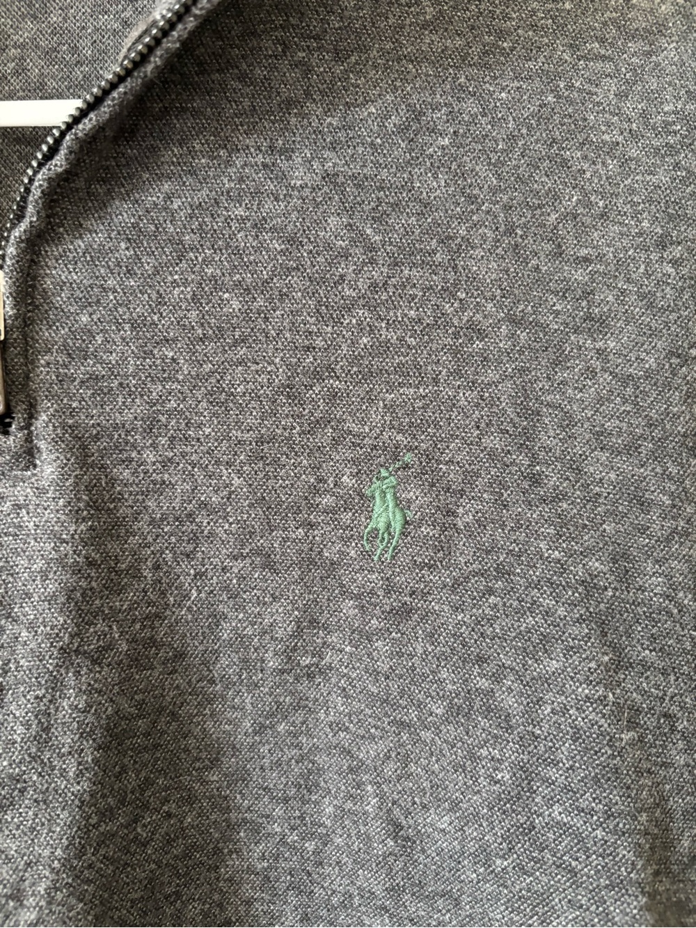 Polo by Ralph Lauren Dark Gray Half-Zip Sweater with Green Pony - Picture 3 of 4